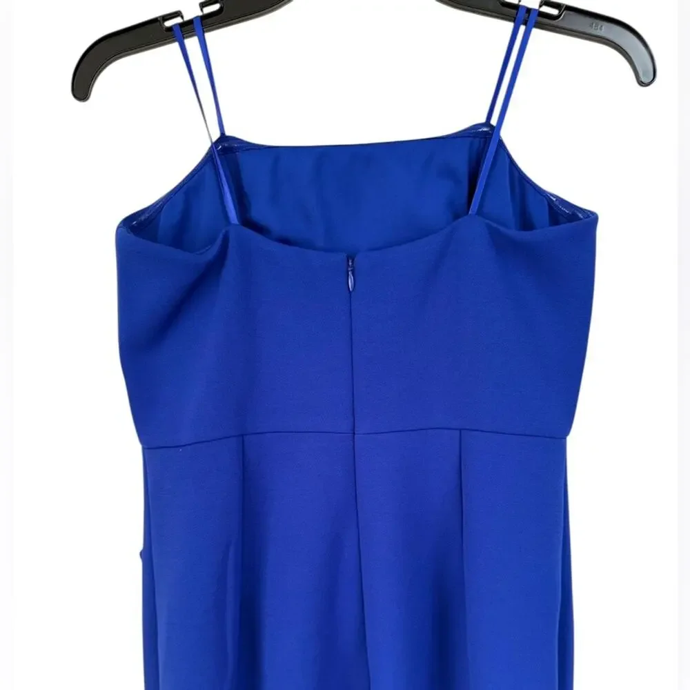 NWT Aidan Mattox Strapless Bonded Crêpe Appliqué Cocktail Indigo Dress – Sz 6 - Picture 12 of 14